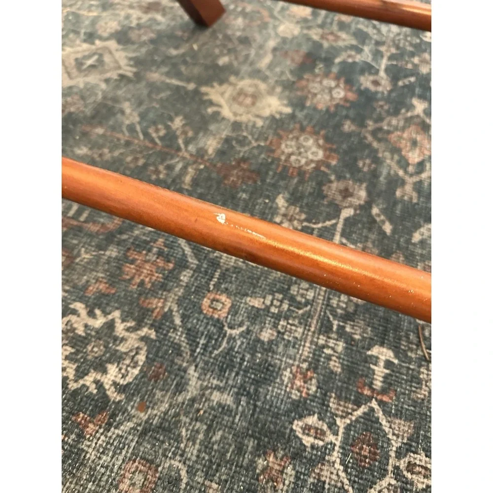 Vintage Suitcase Luggage Rack Holder Folding Wooden Reddish-Brown